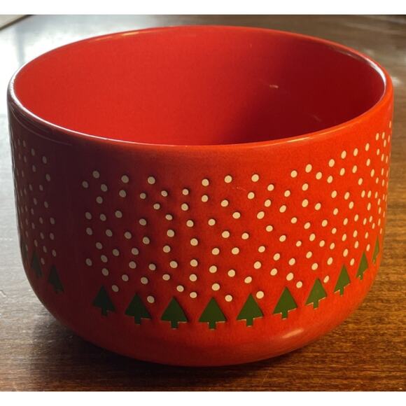 Waechtersbach Deep Serving Bowl Red Trees Snowflakes - Picture 2 of 6